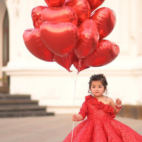 Ball Gown Sequin Aizal Red