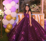 Ball Gown Sequin Purple