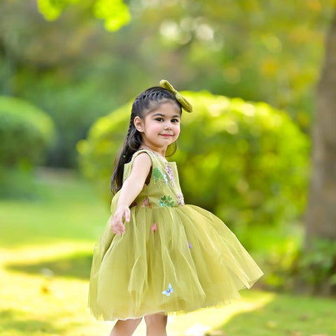 Pistachio flora winx frock