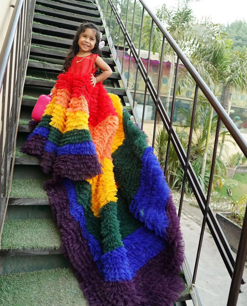 The Amal Rainbow Long Tail Frock