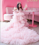 Nancy tyagi peach long tail dress