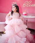 Nancy tyagi peach long tail dress