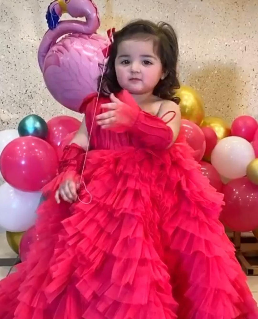Aizal Birthday Dress Shocking Pink