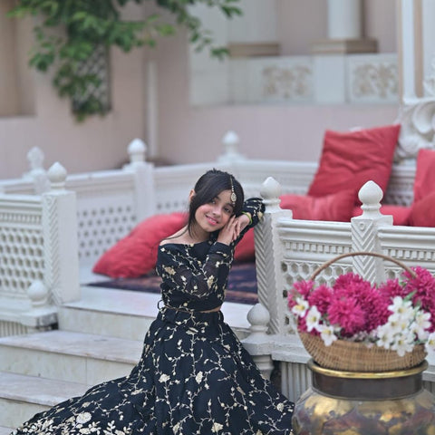 The Shab-E-Intizar Lehenga Set (Black)