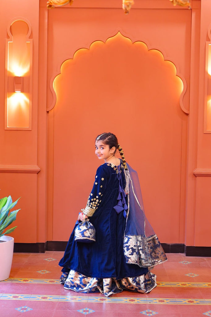 The Falak lehenga frock set(zinc)