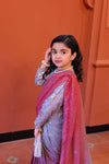 The Tabasum multitoned saree set(baige and red)