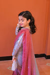 The Tabasum multitoned saree set(baige and red)