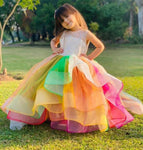 Rainbow layered dress