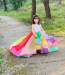 Rainbow layered dress