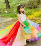 Rainbow layered dress