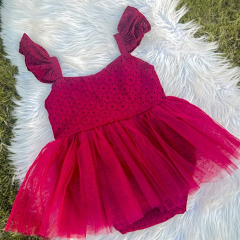 Wobbly dress maroon