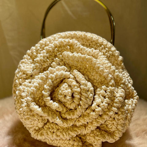 Rose crochet pouch