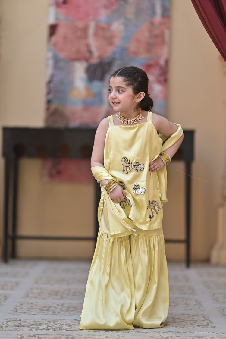Lemon bakra eid gharara set