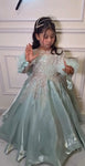 Pistachio embroidered gown