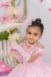 Mahnoor's pink lace dress