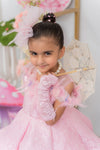 Mahnoor's pink lace dress