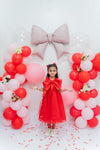 Mahnoor's Red bow dress