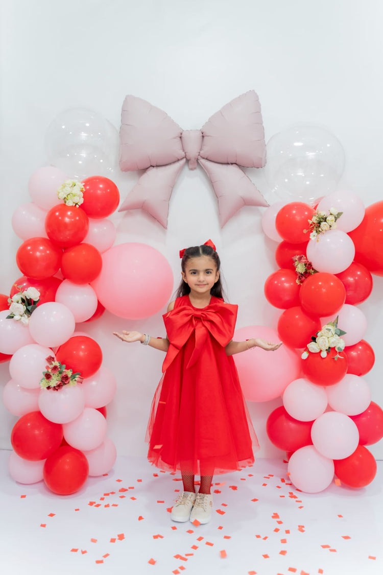 Mahnoor's Red bow dress