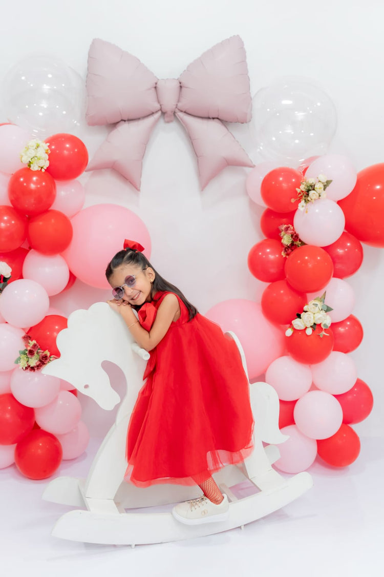 Mahnoor's Red bow dress