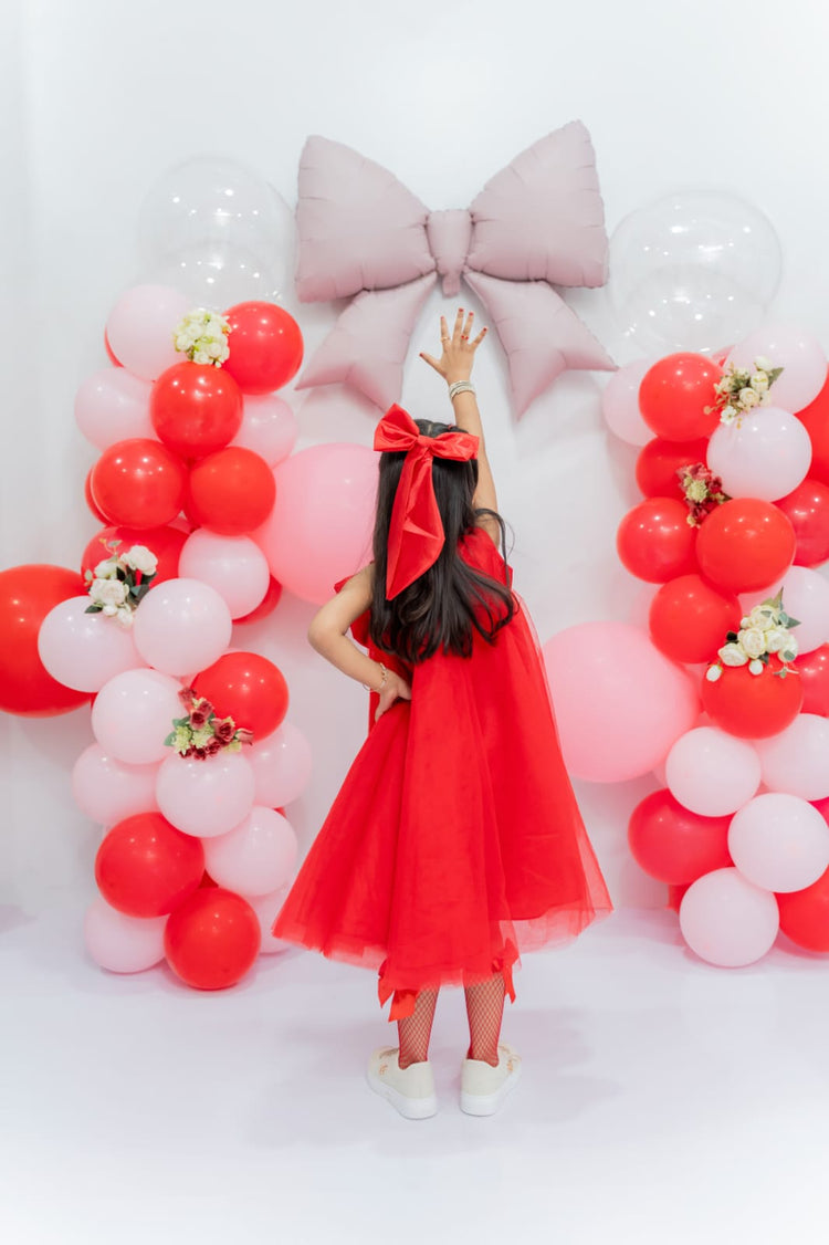 Mahnoor's Red bow dress