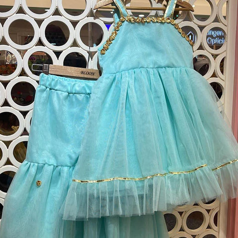 Dilfaraib Gharara Set(Ice Blue)