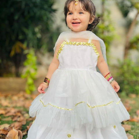 Dilfaraib Gharara Set(White)