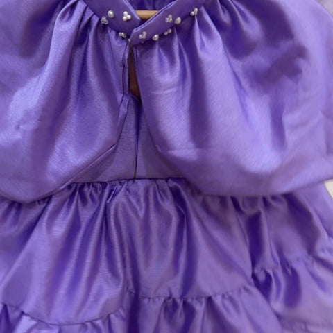 Salvia Silk Cape Dress