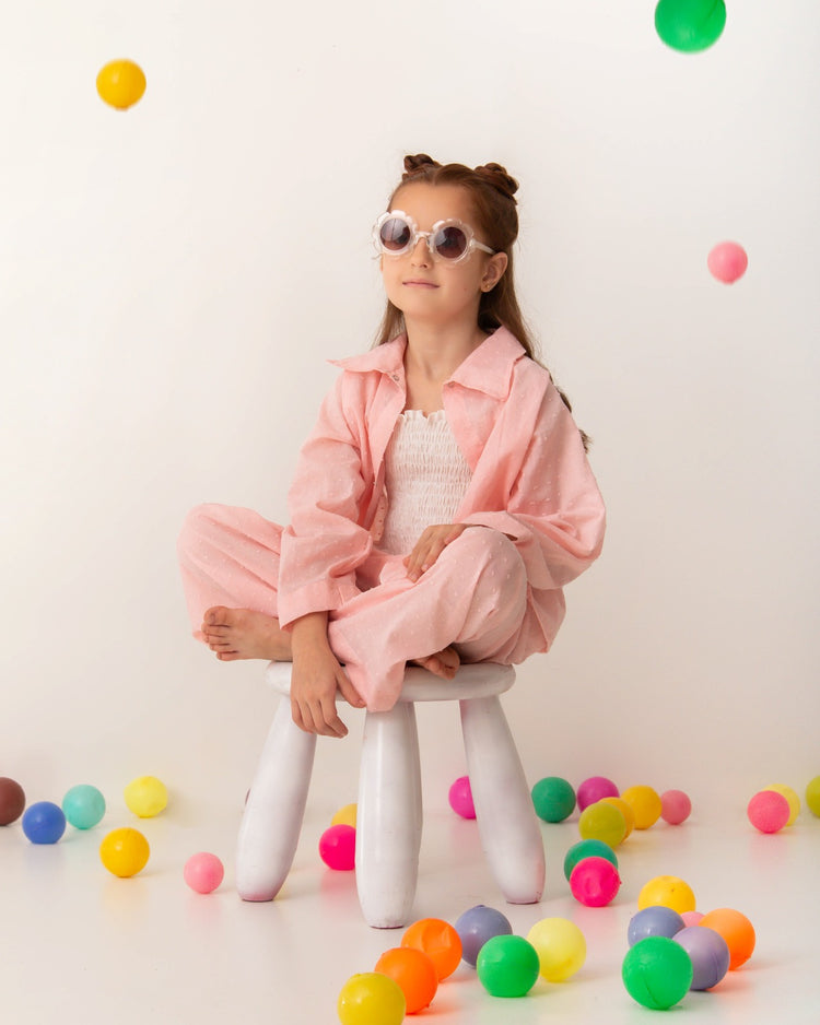 Powder Pink Blush Breeze Trouser Set