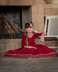The arzoo velvet red lehenga set