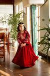 The khoshgul maroon frock