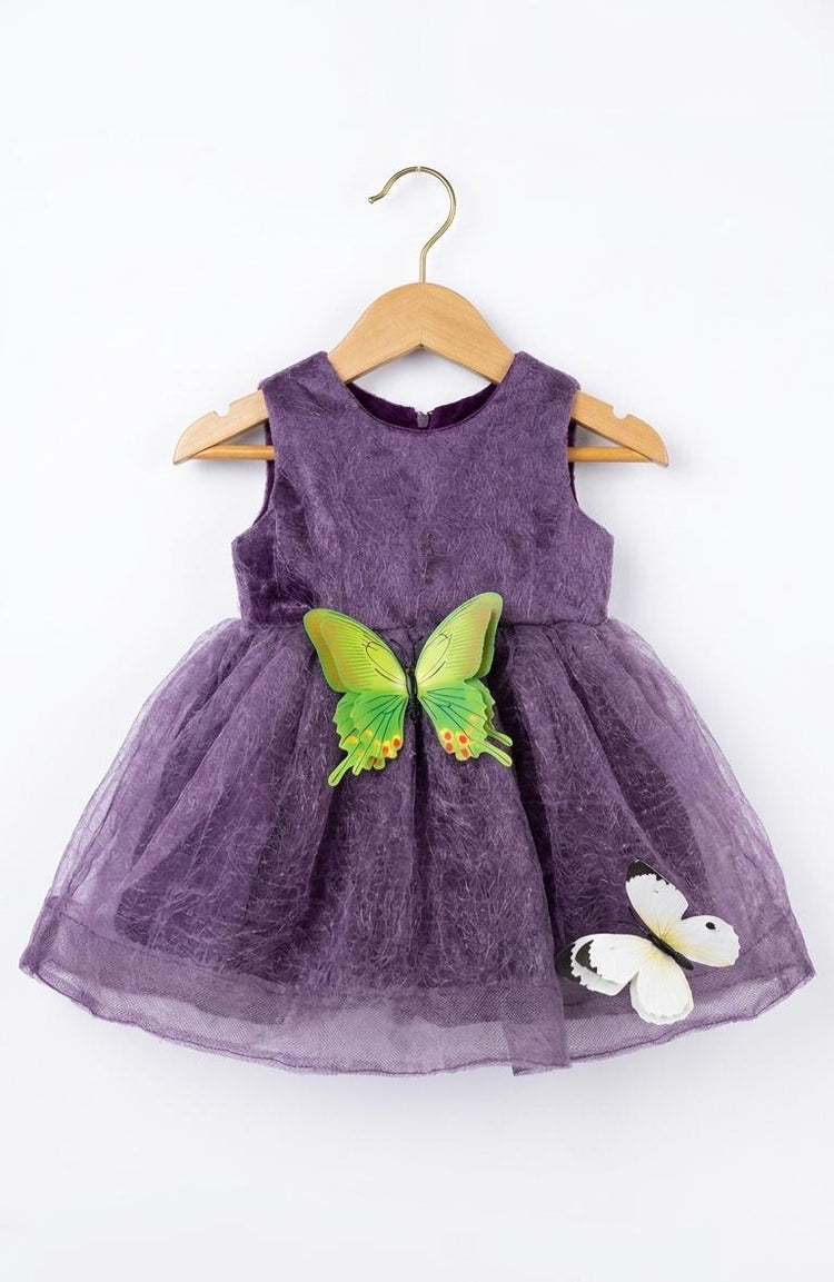 Plum butterfly frock