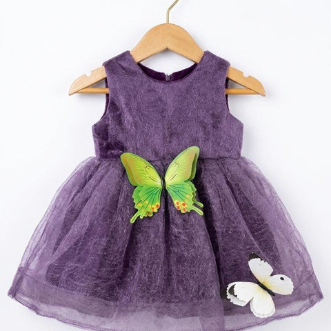 Plum butterfly frock