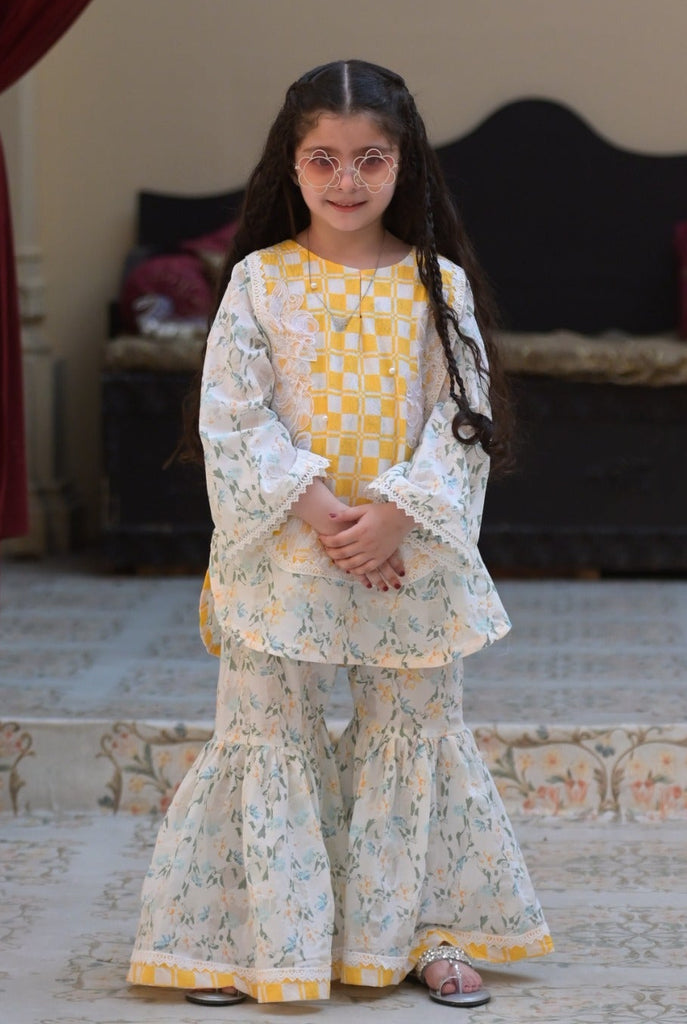 Petal and Plaid gharara set