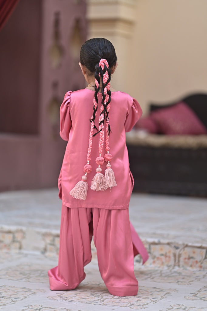 Tea pink bakra eid gharara set