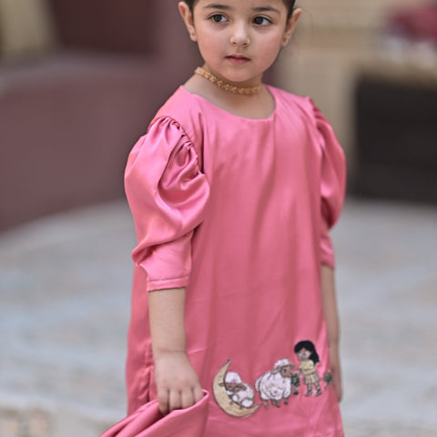 Tea pink bakra eid gharara set